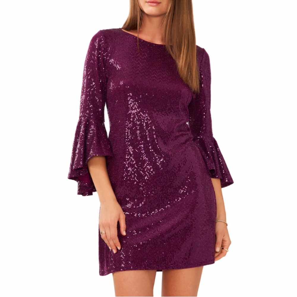 Vince Camuto Plum Sequin Dress NWOT